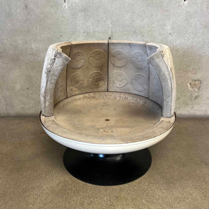 Vintage MCM Off White Porcelain Enamel Malm Fire Drum 3 Fireplace
