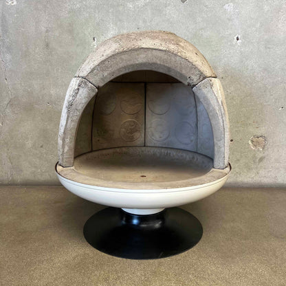 Vintage MCM Off White Porcelain Enamel Malm Fire Drum 3 Fireplace