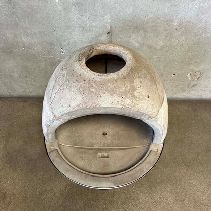 Vintage MCM Off White Porcelain Enamel Malm Fire Drum 3 Fireplace
