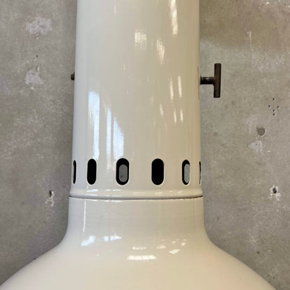 Vintage MCM Off White Porcelain Enamel Malm Fire Drum 3 Fireplace
