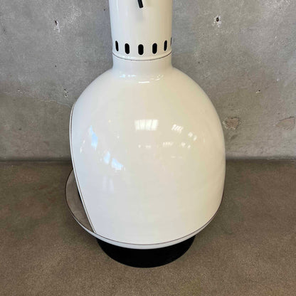 Vintage MCM Off White Porcelain Enamel Malm Fire Drum 3 Fireplace