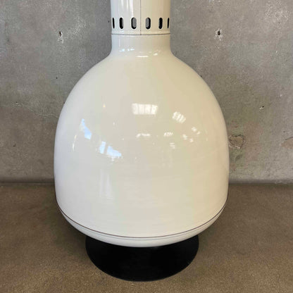 Vintage MCM Off White Porcelain Enamel Malm Fire Drum 3 Fireplace