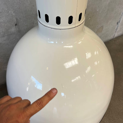 Vintage MCM Off White Porcelain Enamel Malm Fire Drum 3 Fireplace