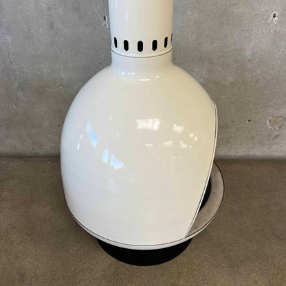 Vintage MCM Off White Porcelain Enamel Malm Fire Drum 3 Fireplace
