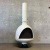Vintage Mid Century Modern Off White Porcelain Enamel Malm Fire Drum 3 Fireplace