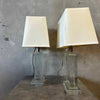 Pair of Vintage Heavy Glass Lamps