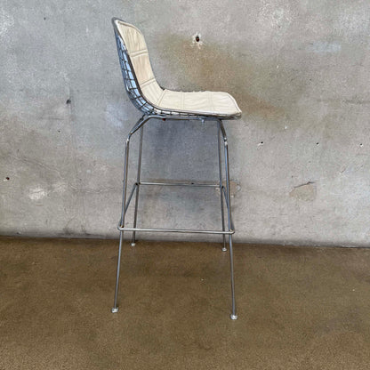 Mid Century Modern Wire Metal Bar Stool in the Style of Harry Bertoia