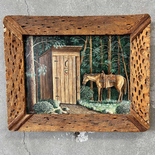 Vintage Cholla Wood Frame w/ Western Painting