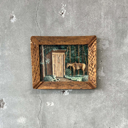 Vintage Cholla Wood Frame w/ Western Painting