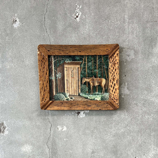 Vintage Cholla Wood Frame w/ Western Painting