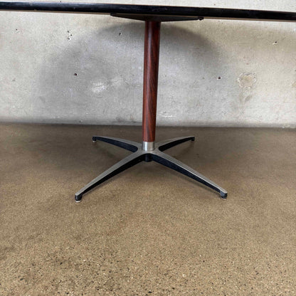 Mid Century Modern Rosewood Formica Top Oval Table in Style of Knoll
