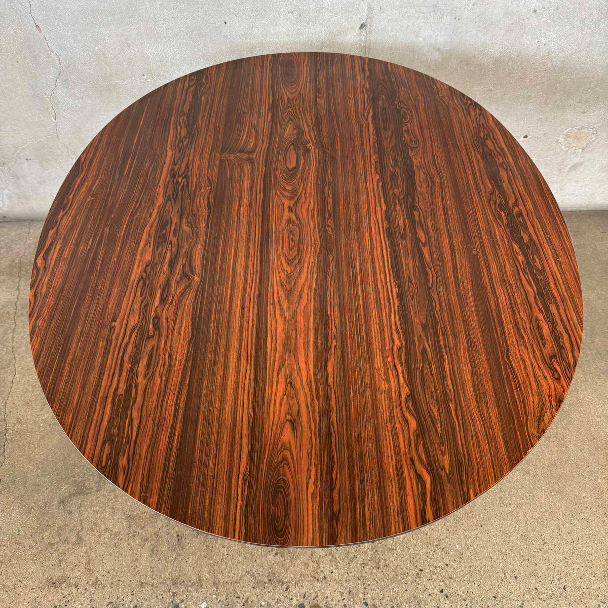 Mid Century Modern Rosewood Formica Top Oval Table in Style of Knoll