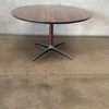 Mid Century Modern Rosewood Formica Top Oval Table in Style of Knoll