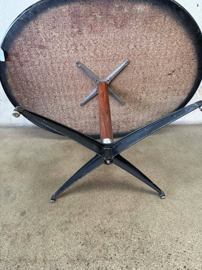 Mid Century Modern Rosewood Formica Top Oval Table in Style of Knoll