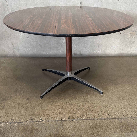 Mid Century Modern Rosewood Formica Top Oval Table in Style of Knoll