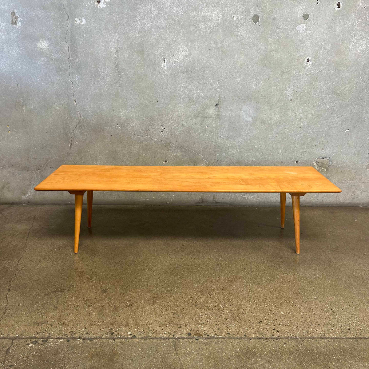 1950's Solid Birch Japanese Bench/Table in the Style of P. McCobb