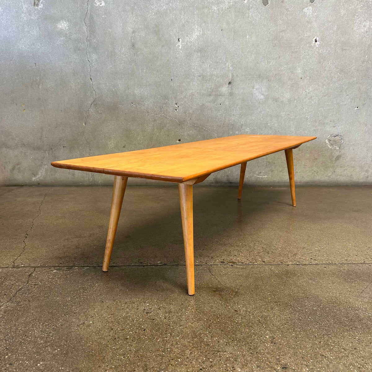 1950's Solid Birch Japanese Bench/Table in the Style of P. McCobb