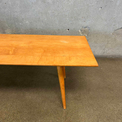 1950's Solid Birch Japanese Bench/Table in the Style of P. McCobb
