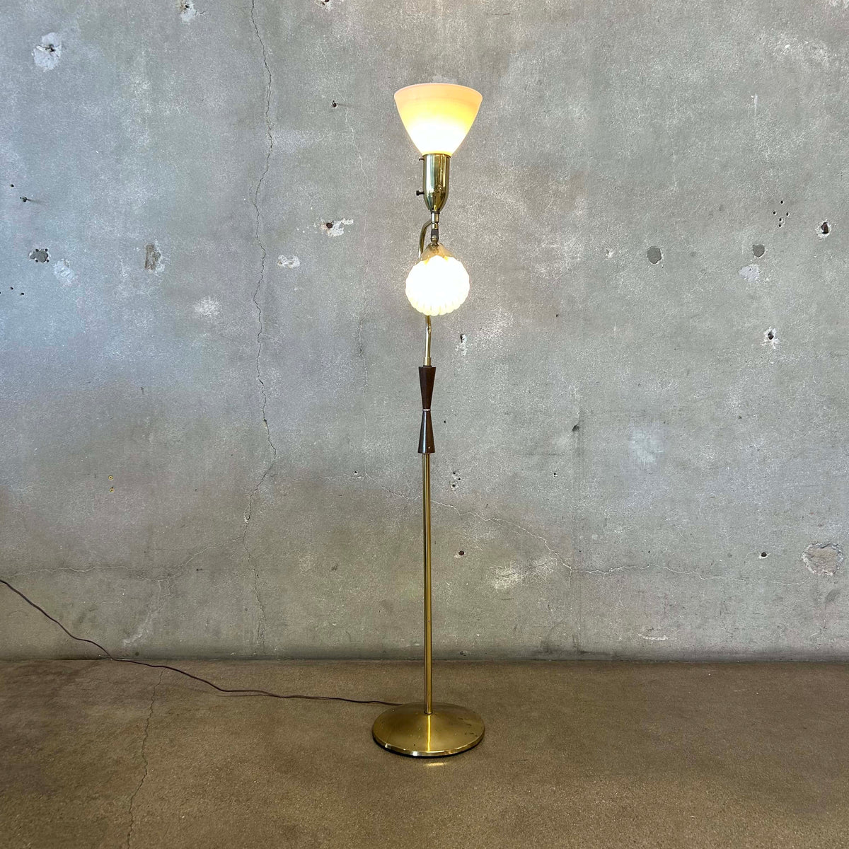 Brass Double Floor Lamp