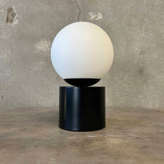 Mid Century Modern Style Black and White Globe Table Lamp