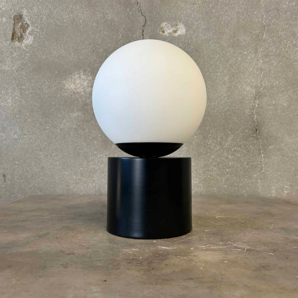Mid Century Modern Style Black and White Globe Table Lamp