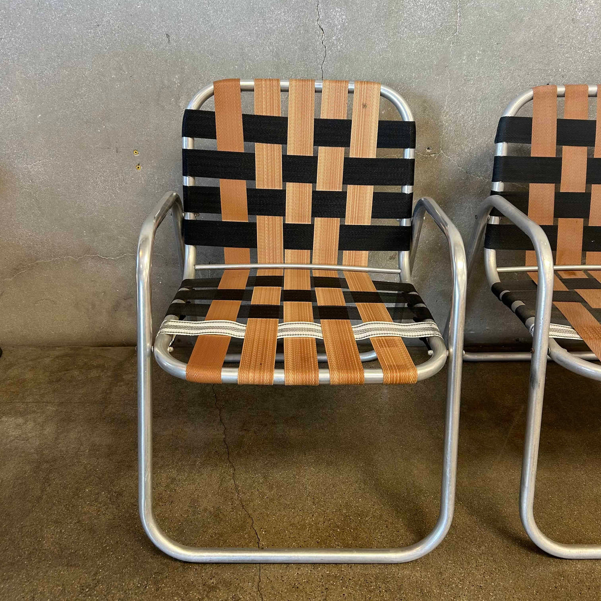 Set of Four Vintage Aluminum Patio Lounge Chairs
