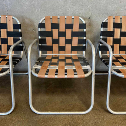Set of Four Vintage Aluminum Patio Lounge Chairs