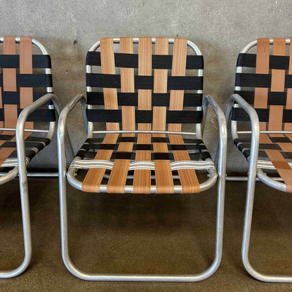 Set of Four Vintage Aluminum Patio Lounge Chairs