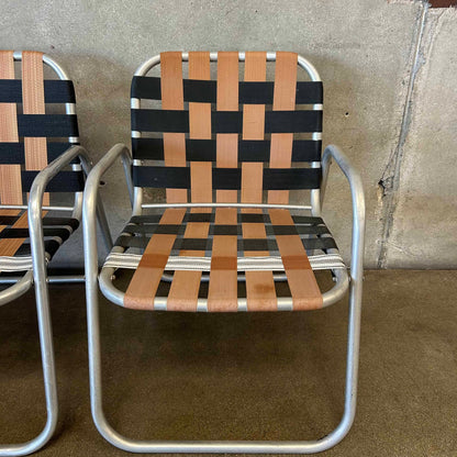 Set of Four Vintage Aluminum Patio Lounge Chairs