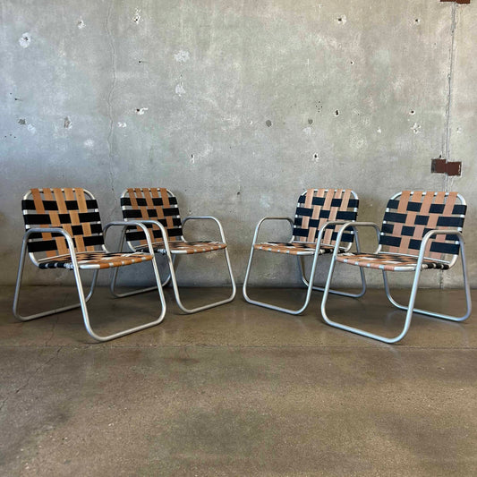 Set of Four Vintage Aluminum Patio Lounge Chairs