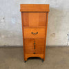 1920's Quarter Sawn Oak File Cabinet On Wheels