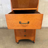1920's Quarter Sawn Oak File Cabinet On Wheels
