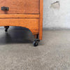 1920's Quarter Sawn Oak File Cabinet On Wheels