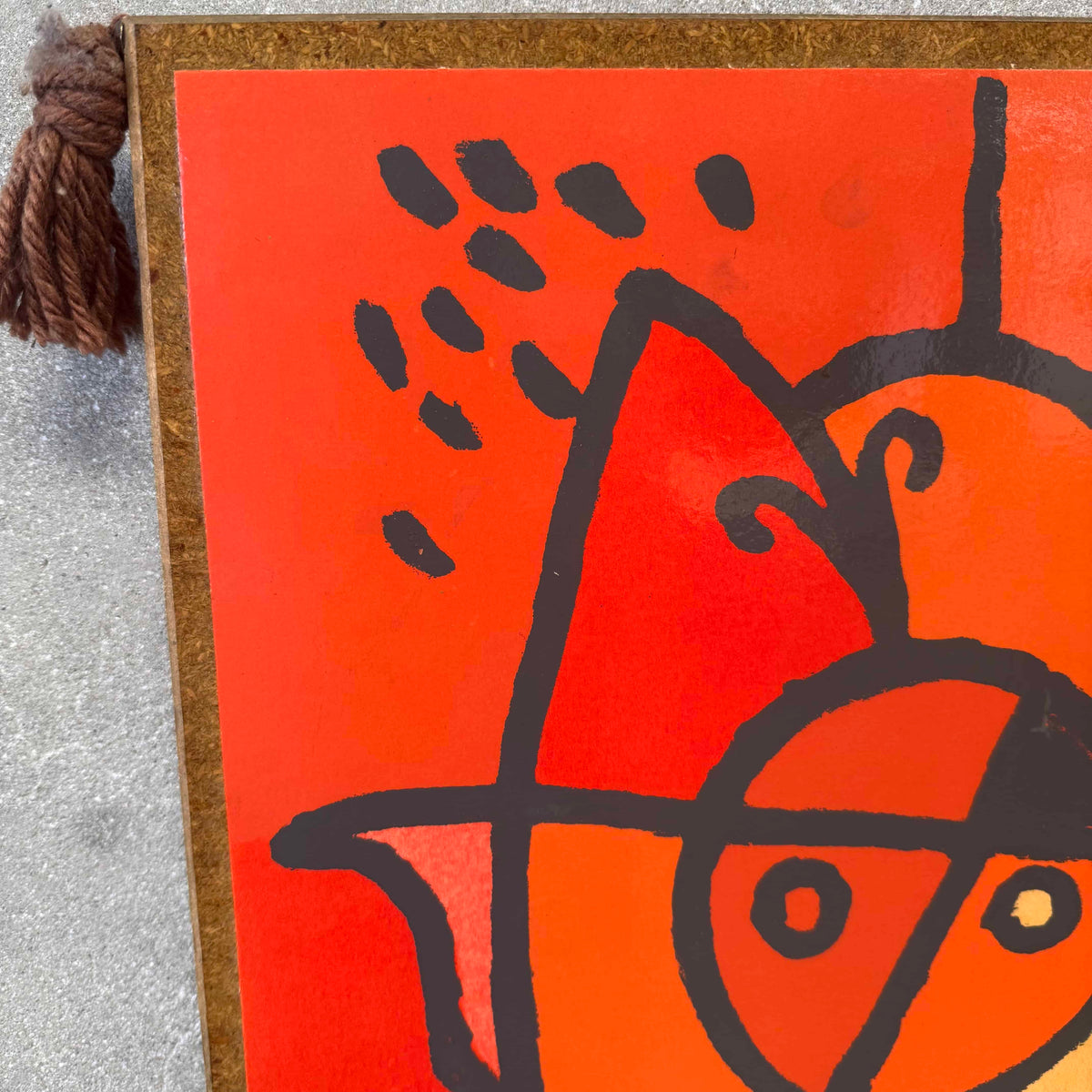 Mid Century Modern Klee Print on Board
