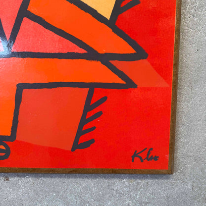 Mid Century Modern Klee Print on Board