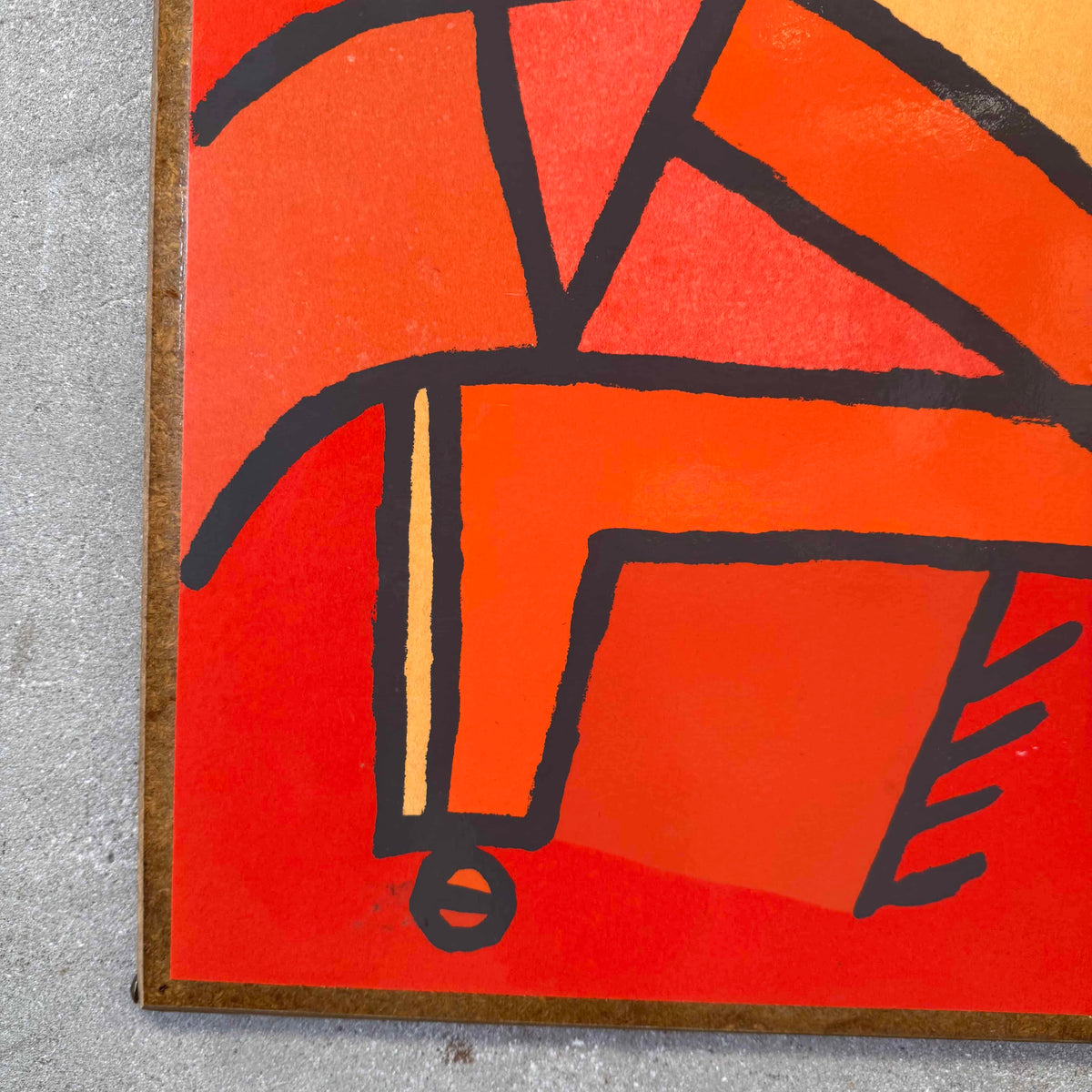Mid Century Modern Klee Print on Board