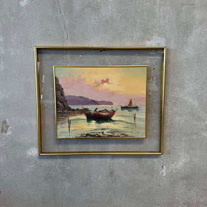 1960s' Ilio Gianaccini Italian Fisherman Painting - Oil on Canvas