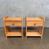 Pair of Solid Pine Post Modern Nightstands