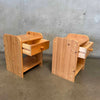 Pair of Solid Pine Post Modern Nightstands