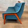 Vintage Teal Blue Maharam Fabric Mid Century Dux of Sweden Sofa