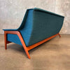 Vintage Teal Blue Maharam Fabric Mid Century Dux of Sweden Sofa