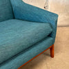 Vintage Teal Blue Maharam Fabric Mid Century Dux of Sweden Sofa