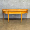 Solid Wood Demilune Console Table & Drawer