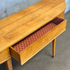 Solid Wood Demilune Console Table & Drawer