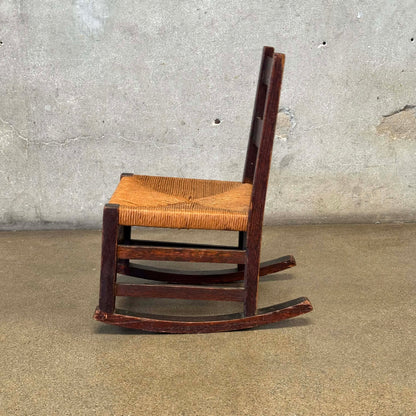 Antique Mission Style Childs Rocking Chair