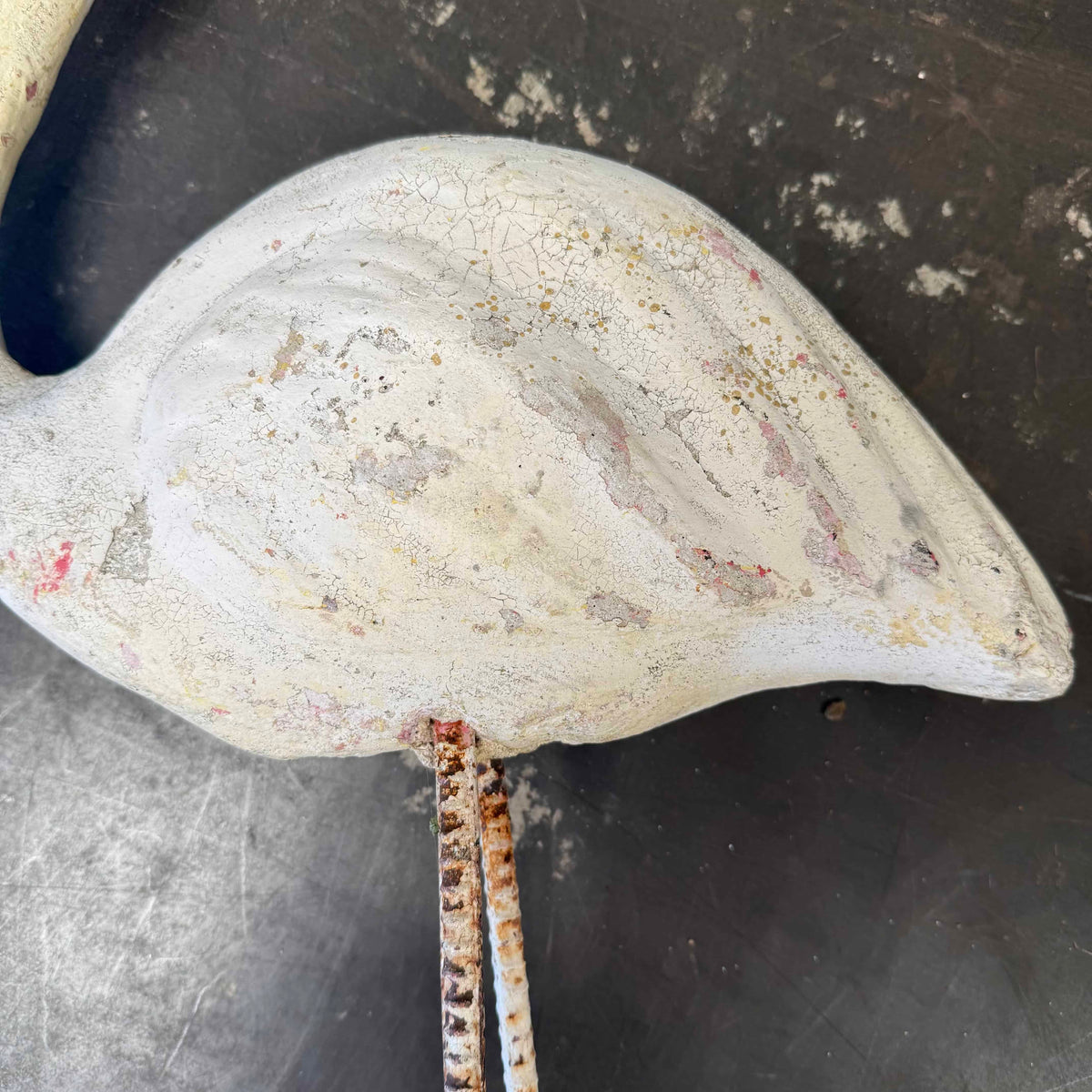Vintage Cement Flamingo - Medium #1