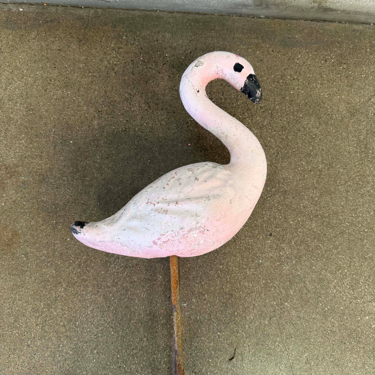 Vintage Cement Flamingo - Medium #3