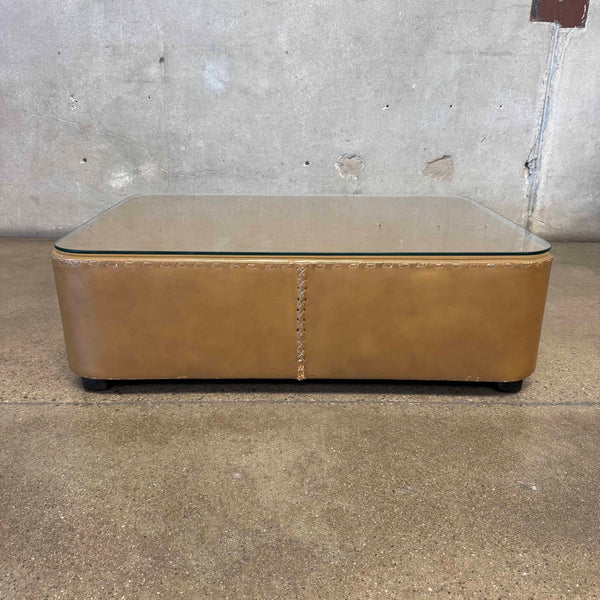 Vintage Leather Coffee Table - AS IS
