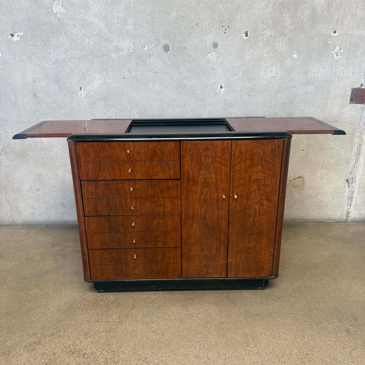 Drexel 1940s-1950s Art Deco Rolling Server/Bar Cabinet