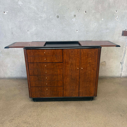 Drexel 1940s-1950s Art Deco Rolling Server/Bar Cabinet